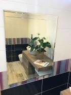 Zrcadlo 90 x 70 cm fazeta gravírovaný vzor LINEA